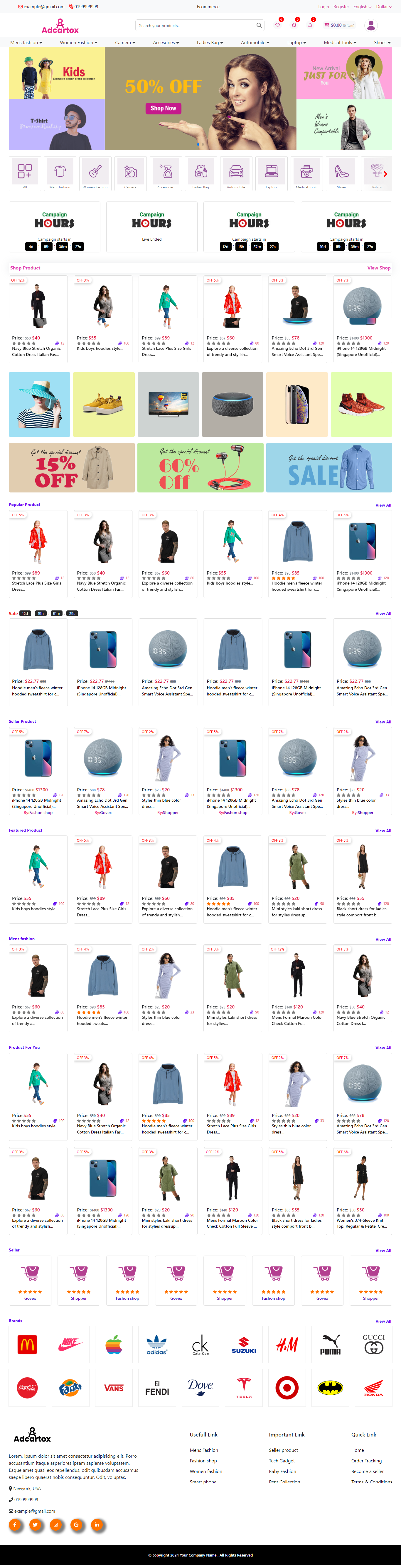 Adcartox eCommerce Website