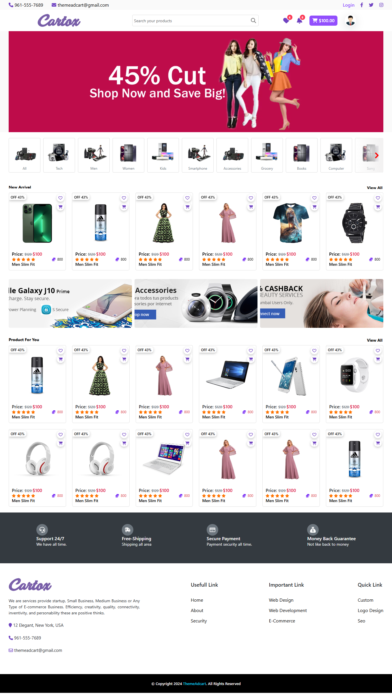 Cartox eCommerce web theme